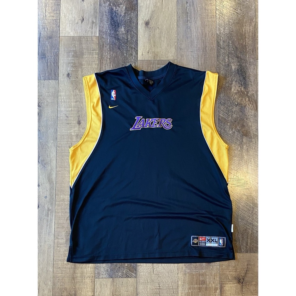 Vintage Nike Team Los Angeles Lakers Shooting Shirt Dri-FIT Black XXL NBA
